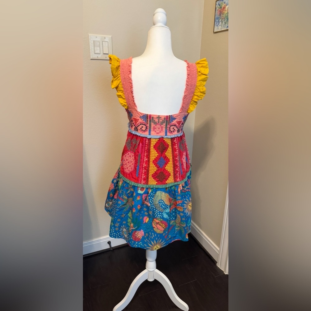 Farm Rio Colorblocking Embroidered Mini Dress Size Medium - Picture 5 of 10